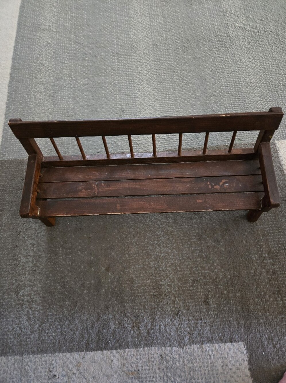 Rustic Wooden Bench Sofa - Dark Brown 18"